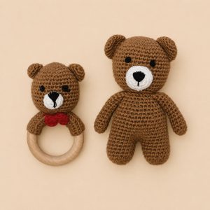 Knuffel rammelaar set beer