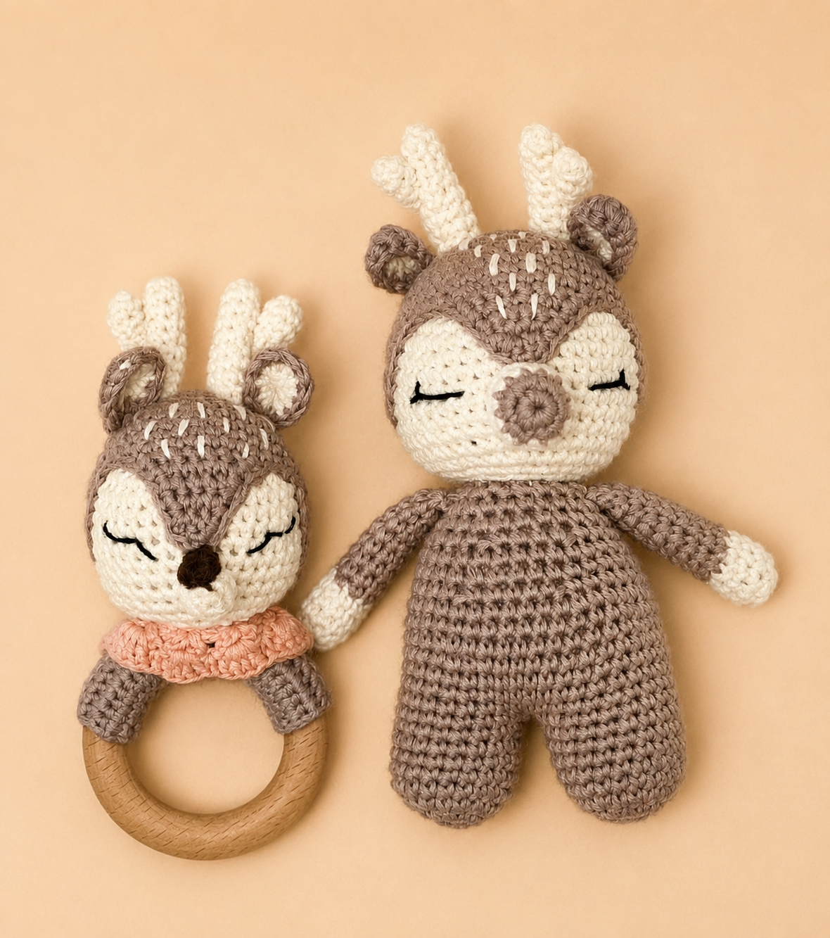 The Baby Supply - Knuffel & Rammelaar set - Hert
