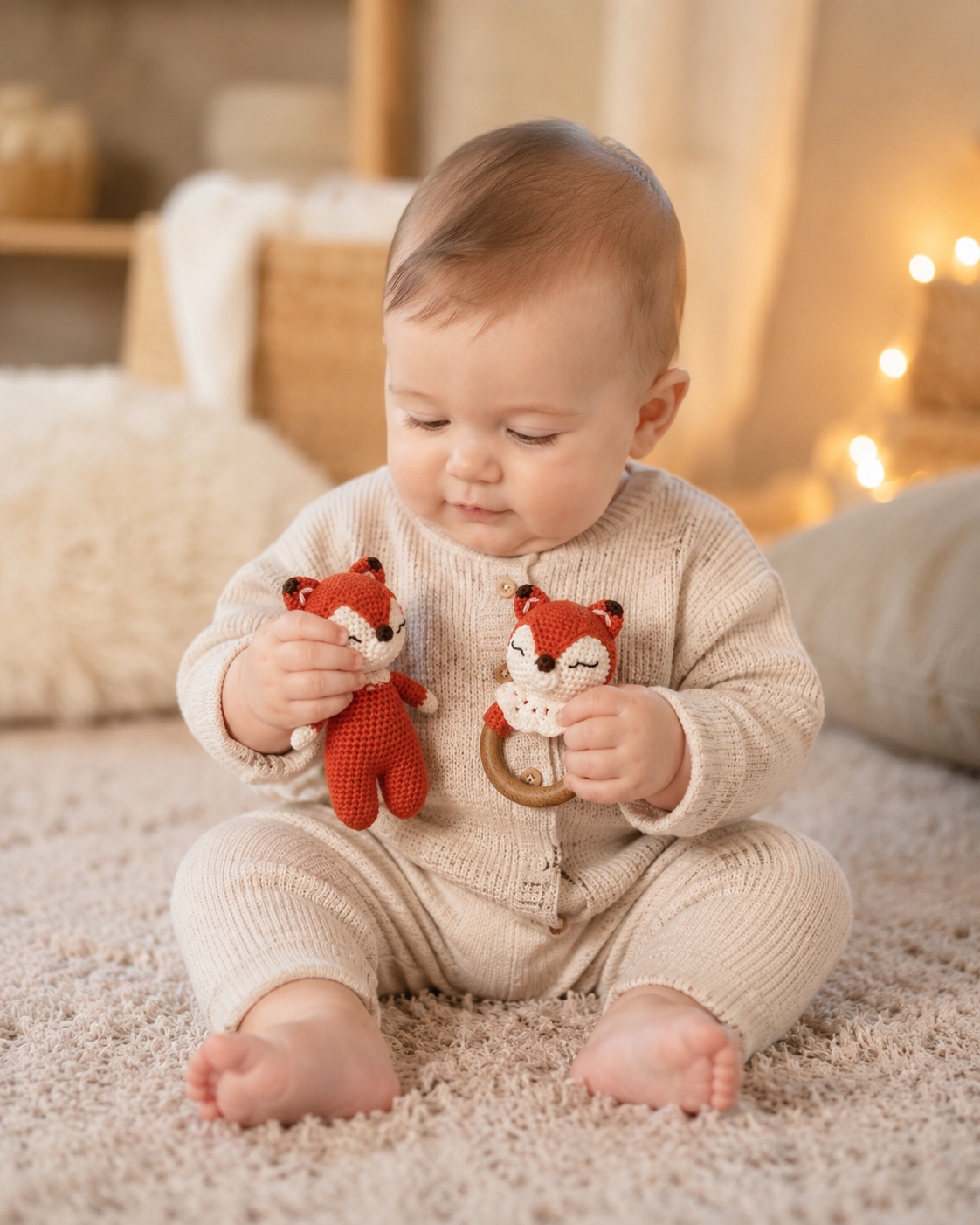 The Baby Supply - Knuffel & Rammelaar set - Vos - Image 2
