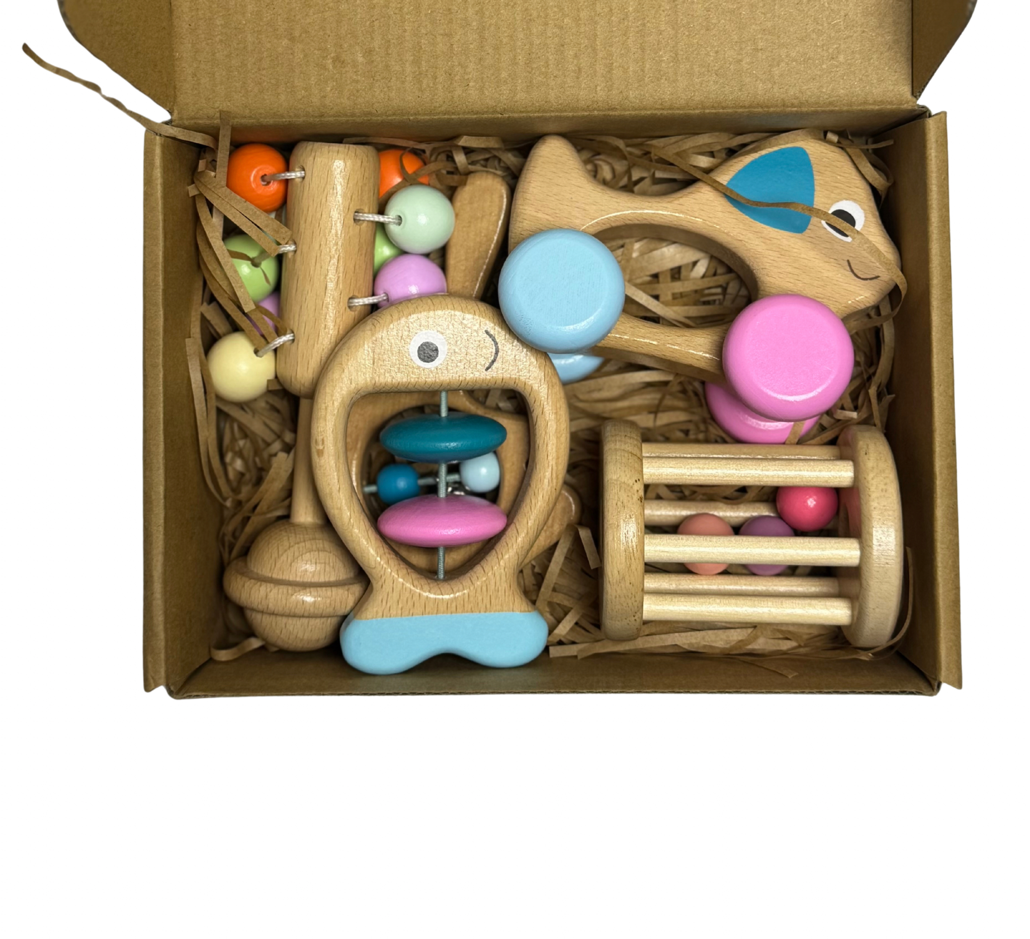 The Baby Supply Houten Rammelaar set 5-delig – Veilig, Educatief & Prachtig Speelgoed voor Jouw Baby - Image 2