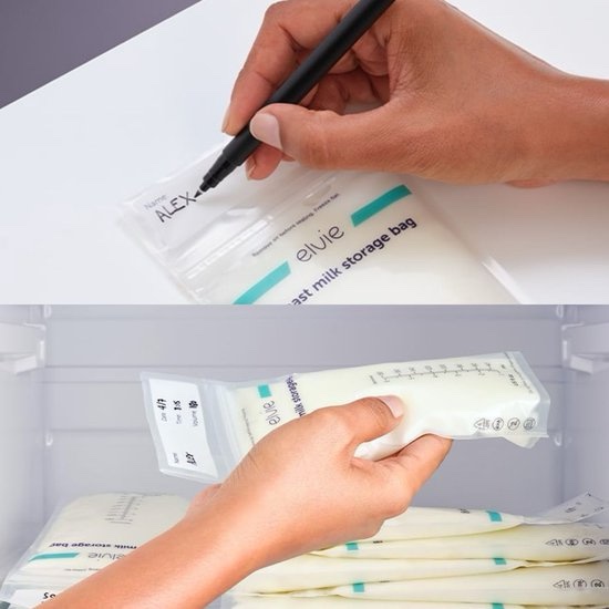 Elvie Lekvrije Moedermelk Bewaarzakjes | Borstvoeding zakjes | 100st | BPA-vrij | Vooraf Gesteriliseerd | Stevige, Dubbele Zipsluiting - Image 6