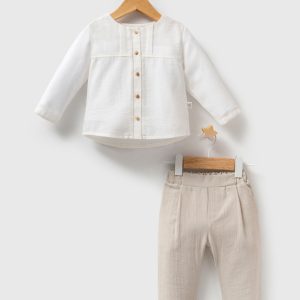 Gentle Linnen Set | Linnen Baby Set Naturel | The Baby Supply